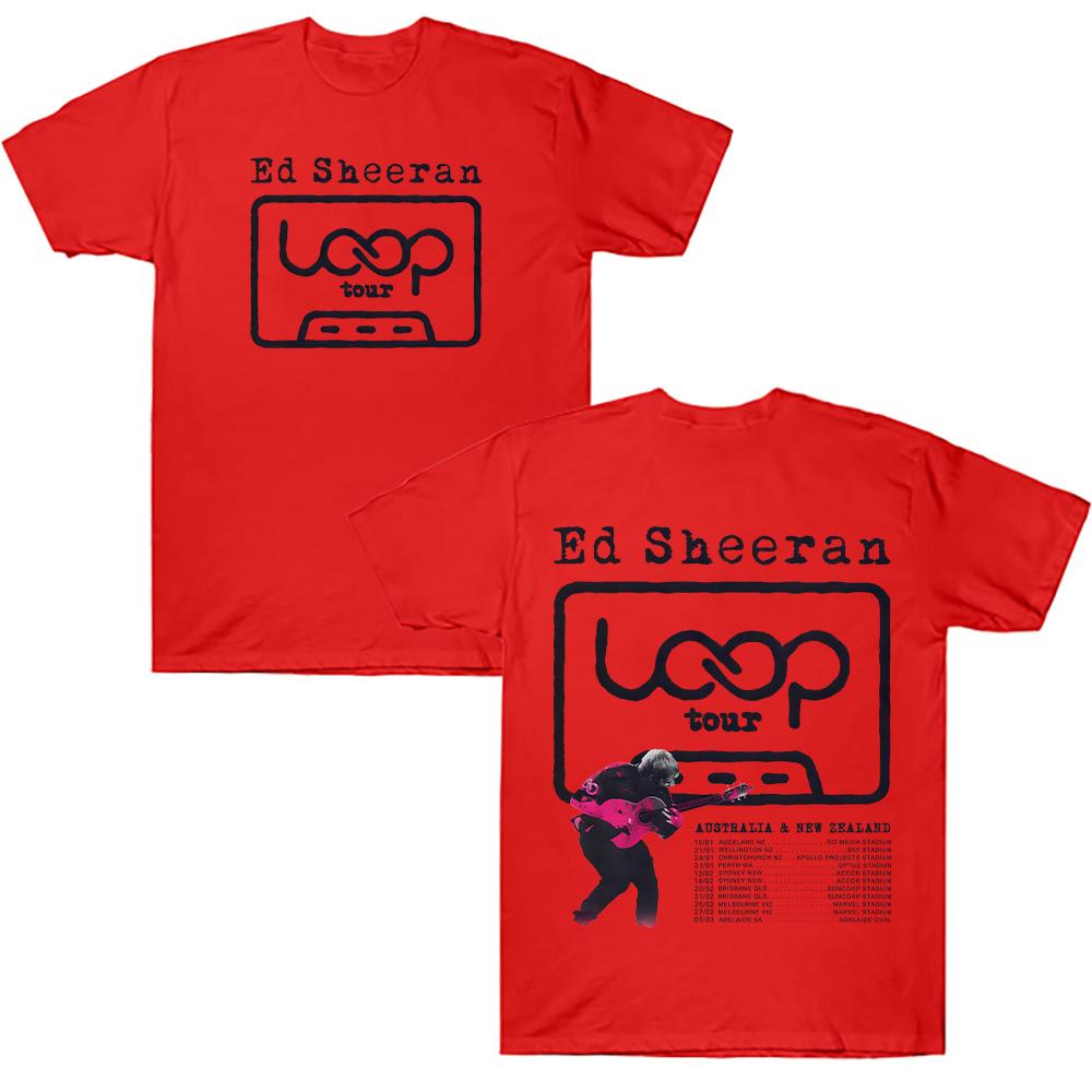 Ed Sheeran LOOP Tour T-Shirts Baumwolle Herren Damen Sommer T-Shirts NEU Mode Locker Unisex Streetwear Hip Hop Grafik Kleidung Y2K