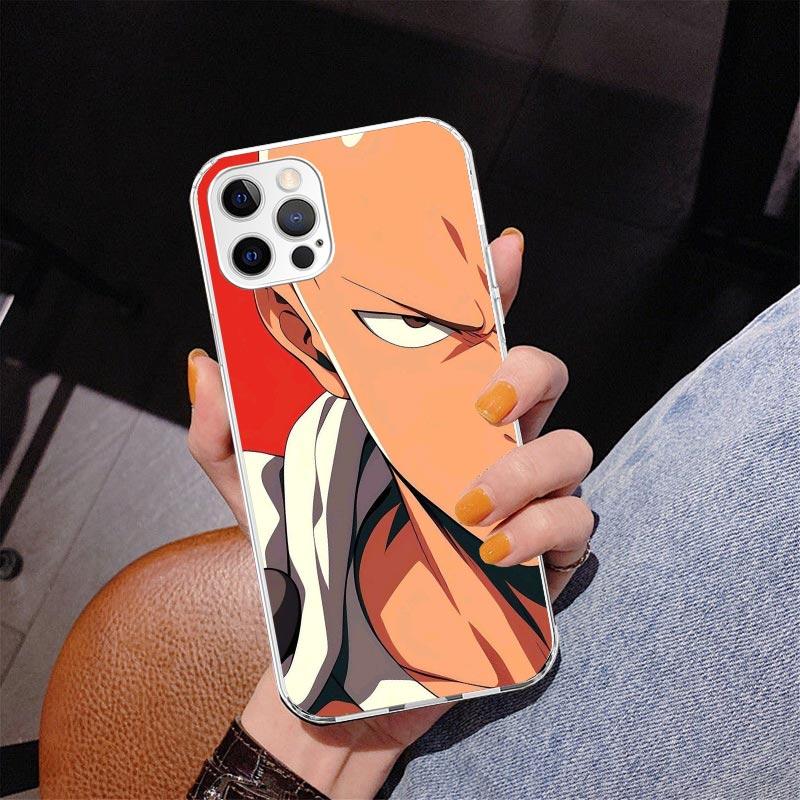 One P-Punch-Man Saitama King Phone Case For iPhone 13 12 Mini 11 Pro Max XS XR X SE 7 8 Plus 5S 5 6S 6 Gift Print Cover Fundas
