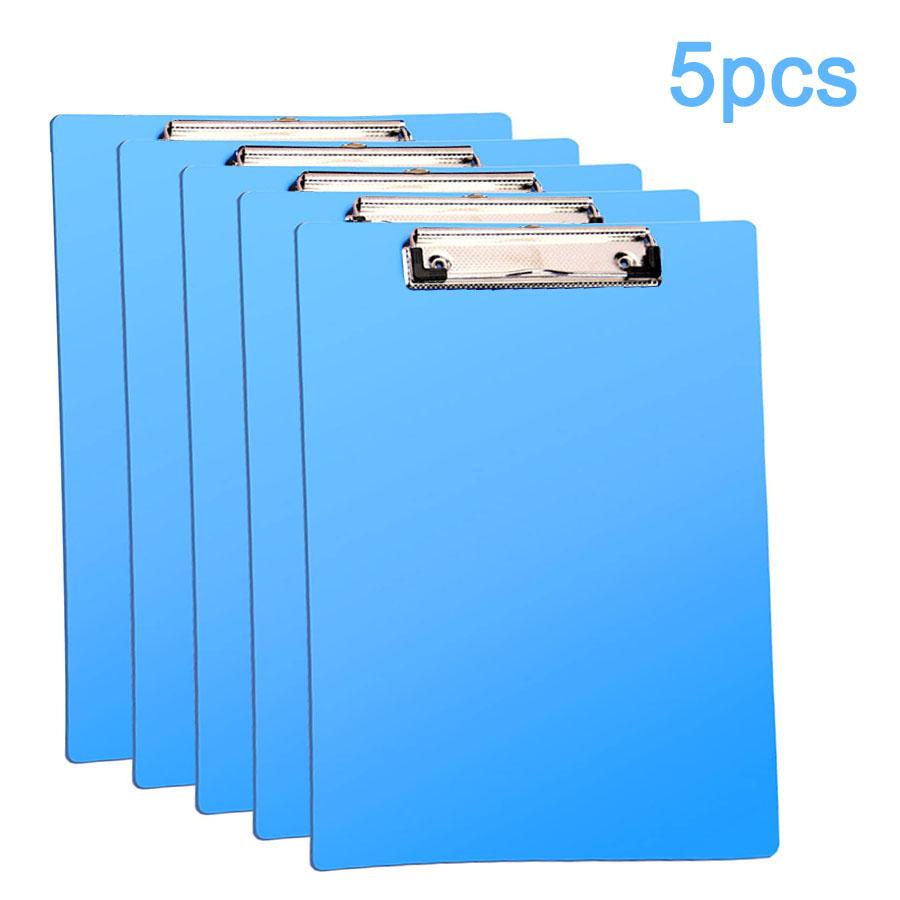 

5pcs Plastic Clipboard, Clipboards with Low Profile Clip, Standard A4 Letter Size Clipboard for Office, Nurses, Students, and Women,Blue синий
