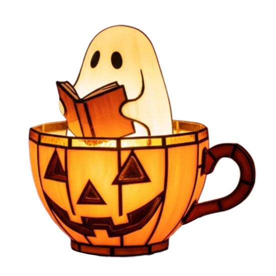 Ghost Bubble Bath Lamp Cute Ghost-Themed Night Light Color-Changing LED Mood Light for Bedside Bathroom Decor