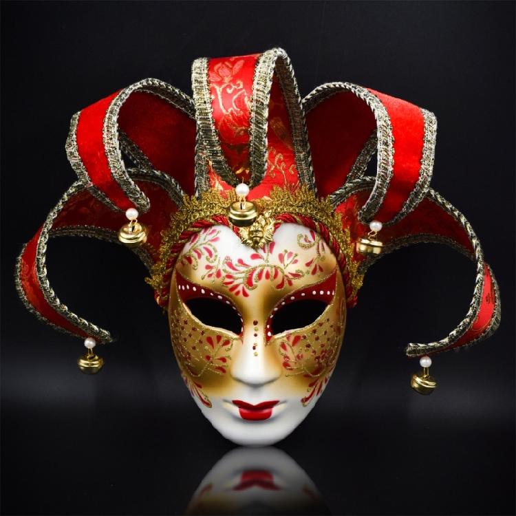 Maškarní maska Maska na celý obličej Maska na Mardi Gras Benátská maska Párty maska Jesterova maska Karnevalová maska Halloweenská maska