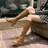 Women  Platform Knee High Boots Autumn New Patent Leather Side Zipper Long Boots Woman Black High Heel Knight Botas Mujer