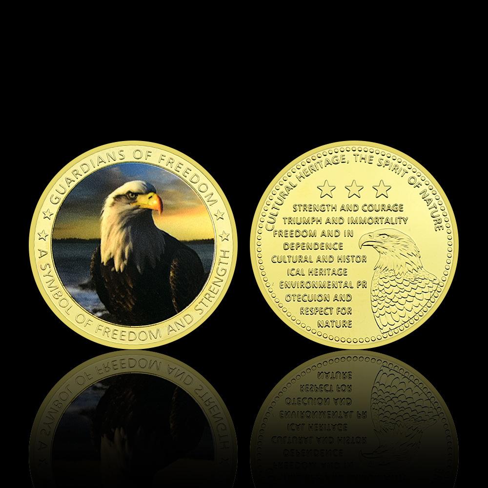 Famous auspicious bird of rare animals in the United States, bald eagle metal commemorative coin, commemorative medal