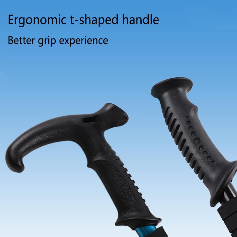 2Pcs Monopod Handle Adapter T-Handle/Straight Walking Stick Cane Converter Trekking Pole Handle Grip For Hiking Climbing