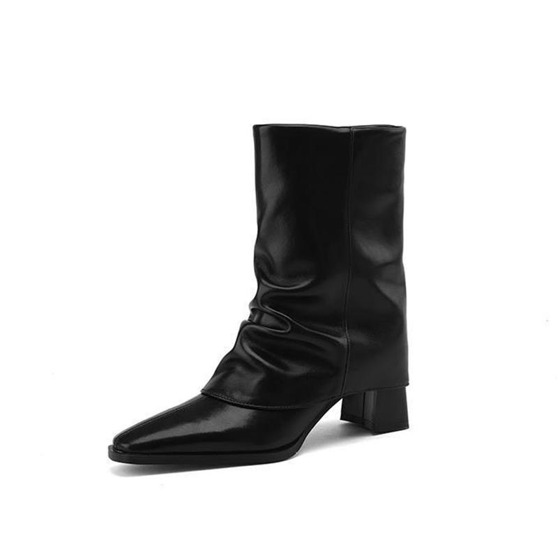 Fashion High Heels Women Ankle Boots Square Toe Sexy Designer Shoes Winter Woman 2025 Designer Chunky Pumps Goth New Chelsea Boots Mujer