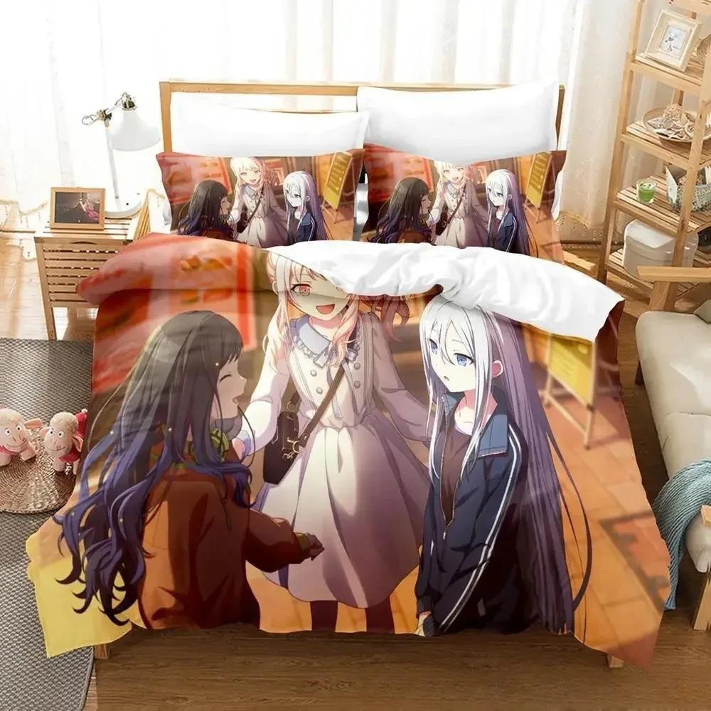 Yoisaki Kanade Bedding Set Cartoon Anime Three-Piece Set Adult Kid Bedroom Duvetcover Sets 3D Kawaii Girl Colcha De Verano Cama
