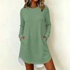 Women's Casual Long Sleeve Round Neck Dress for Everyday Wear