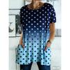 Sommer-T-Shirt mit Aufdruck und kurzen Ärmeln, mit Taschen