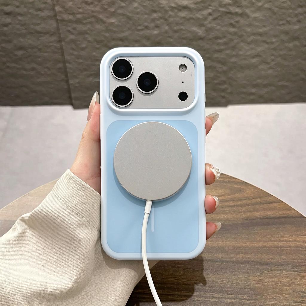 Luxury Liquid Silicone For Magsafe Magnetic Phone Case For iPhone 18 17 16 15 14 13 Pro Max Colorblock Shockproof Bumper Cover