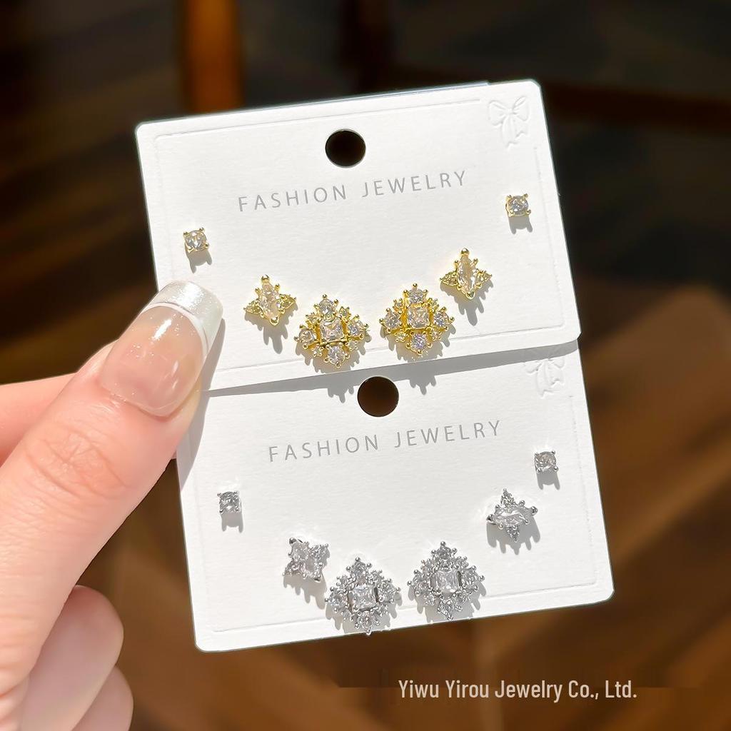 Korean Flower Earrings: S925 Silver, Diamond-Studded, Light Luxury Studs