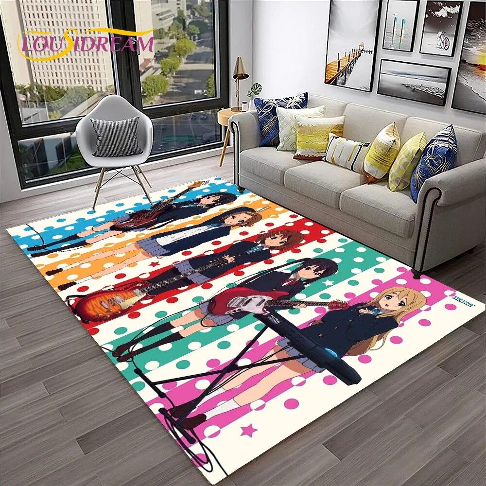 Cute Lolita K-ON Kawaii Girls Cartoon Carpet Rug for Home Living Room Bedroom Sofa Doormat Decor,kid Area Rug Non-slip Floor Mat