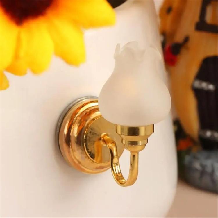 1:12 Dollhouses Living Room Wall Sconce Kid LED Wall Lamp Toy Furniture House Lamp Dollhouses Furniture for Girl