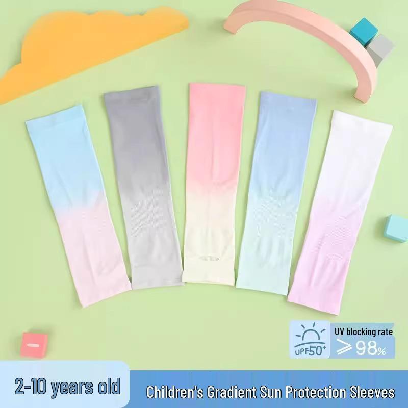 2025 Kids' Ice Silk UV Protection Arm Sleeves - Lightweight Summer Sun Sleeves