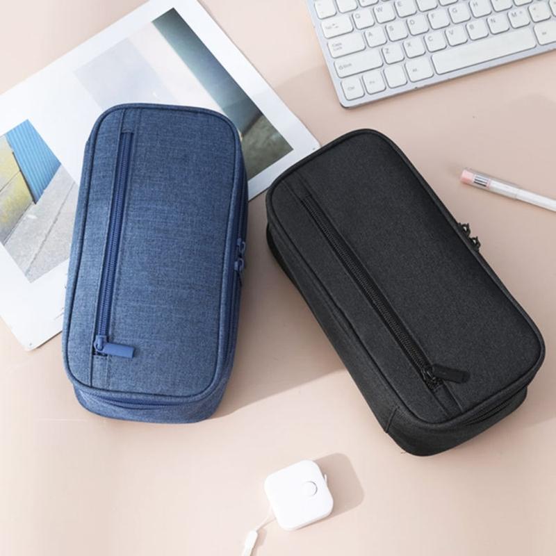 2-lagiges Federmäppchen mit großer Kapazität, Stiftebox, Stiftetasche, Schul- und Bürobedarf für Schüler, geräumige Aufbewahrung