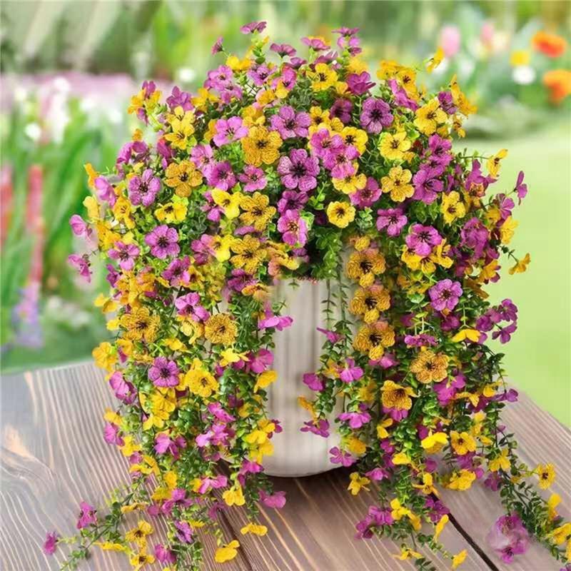 Artificial Flowers Morning Glory Room Decoration Uv-Resistant Hanging Plants Wedding Garden Christmas Party Decor Fake Flower