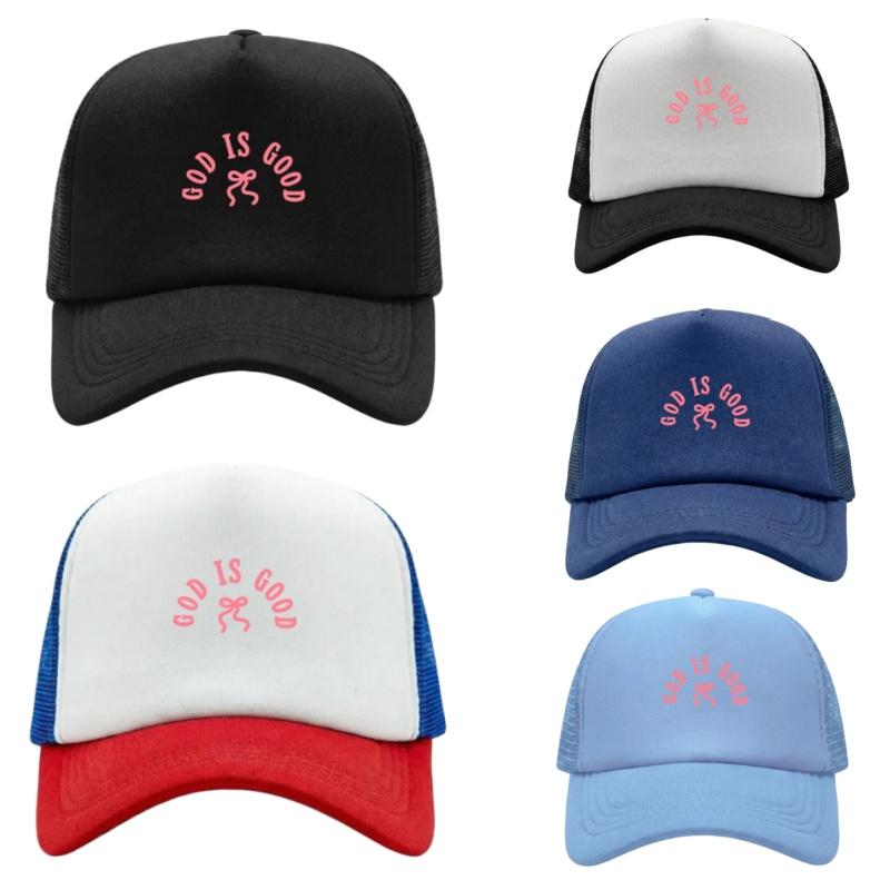 God Is Good Printed Adjustable Baseball Cap Classic Snapback Dad Hat Breathable Mesh Hat Golf Fishing Outdoor Sun Cap
