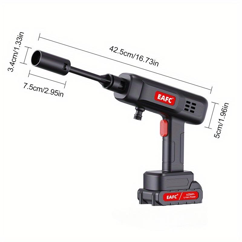 EAFC Cordless High Pressure Car Cleaning Machine, Portable Power Cleaner High Pressure Washer, Portable Car Wash Water Gun Cleaning Kit