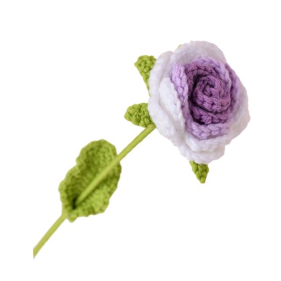 Simulated Flowers Handmade Scented Crochet Fake Flower with Steel Wire