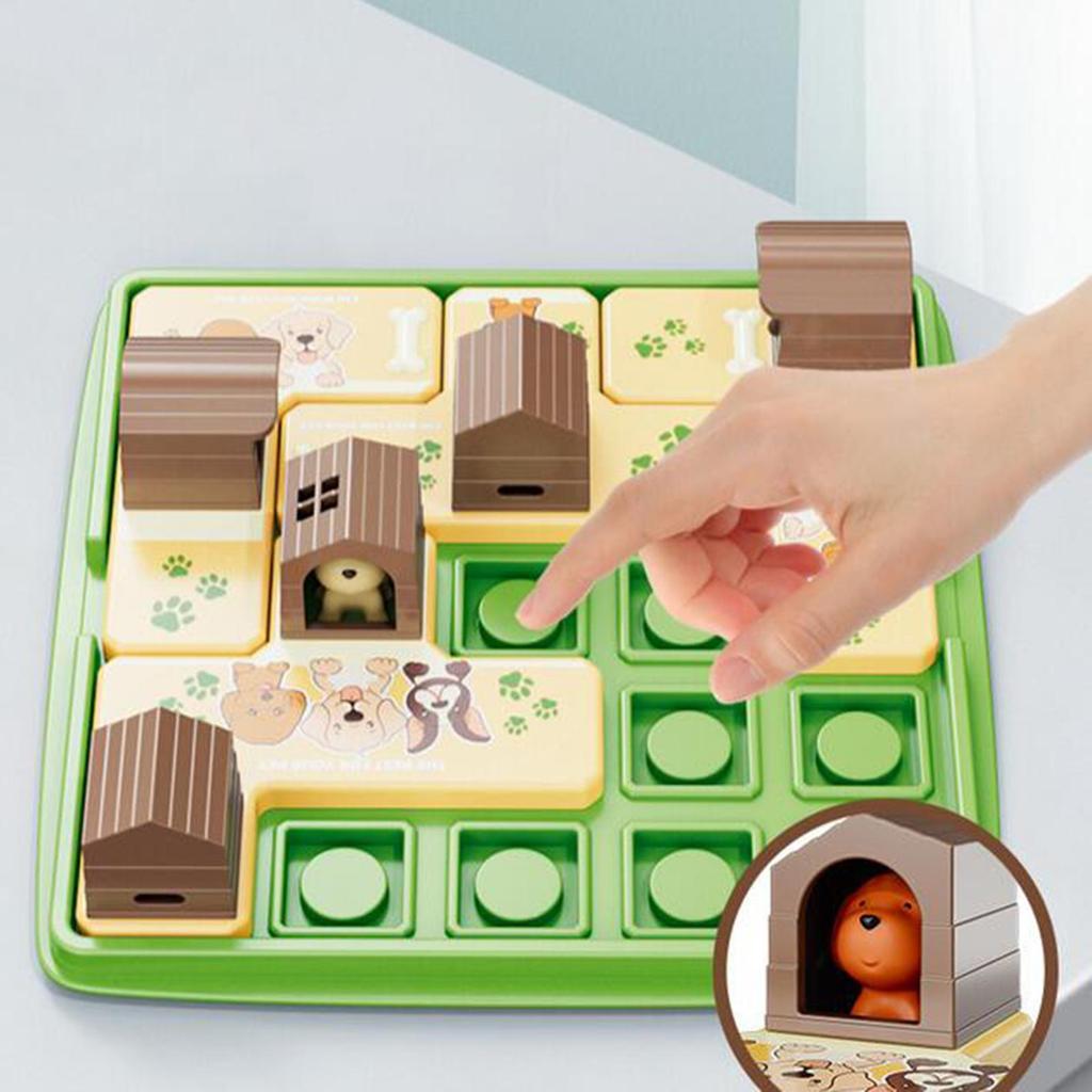 Dogs and Boxes Game Puzzle Logical Thinking Developmental Toy Montessori Kids Board