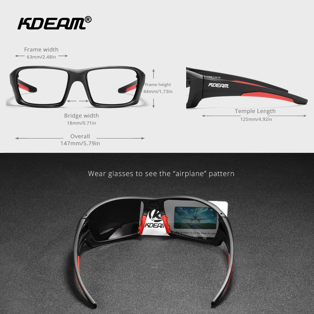 KDEAM High-End Sports Goggles TR90 Polarized Sunglasses Men Hiking Fishing Sun Glasses With Zipper Case