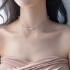 Real 925 Sterling Silver Pearl Bead Pendant Choker Necklace Fashion Women Minimalist Fine Jewelry Bohemia Accessories