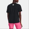 Under Armour Letter Print Round Neck Pullover Short Sleeve Drop Shoulder T-Shirt Women T-Shirt Black 1374168-001