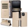 For TECNO Spark 40C Case RFID Blocking 3 Card Slots PU Leather Phone Cover with Wrist Strap