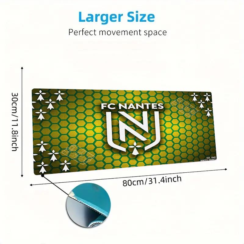 FC Nantes Atlantique Color Mouse Pad Large Gaming Table Cushion Non-slip Laptop Tablet Big Mousepad XXL Mat Mini PC Playmat With Lock Edge