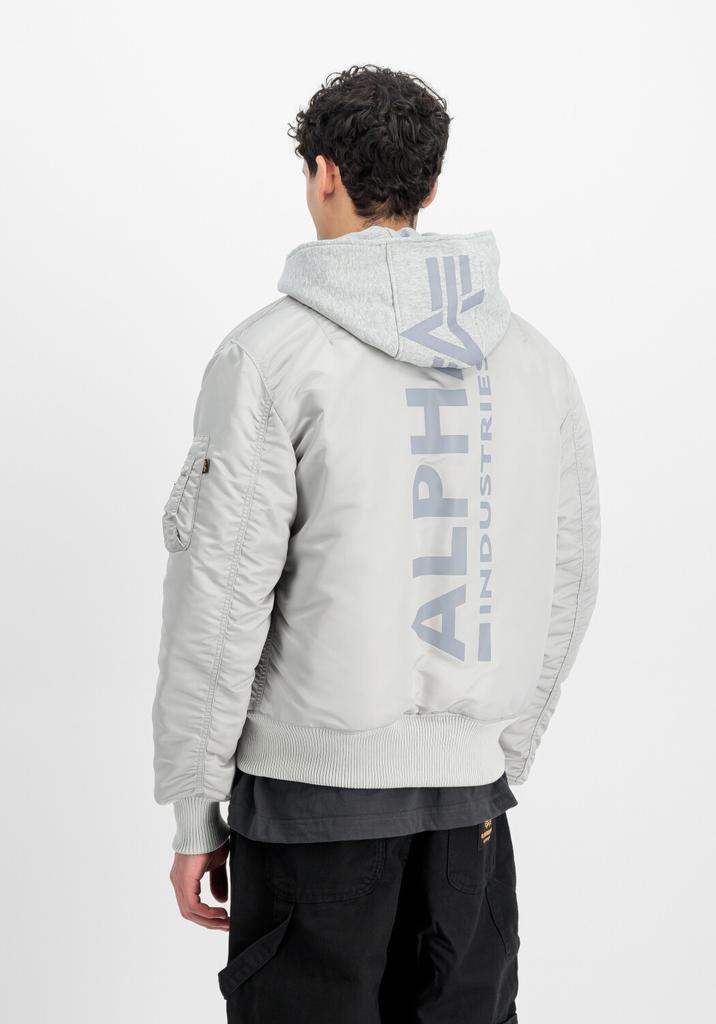 Winter Jacket Alpha Industries MA-1 ZH Back Print (128113) Zip Hood Back Print Bomber Jacket (128113) Pastel Gray