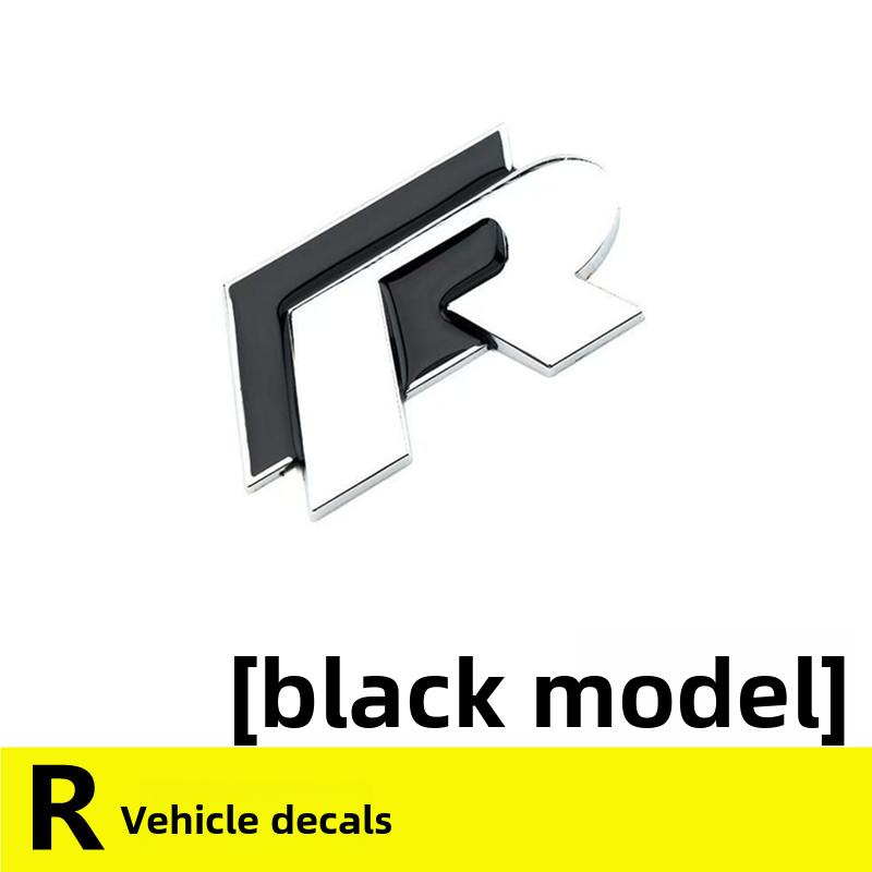 Metal Logo R Emblem Letters Car Front Grille Badge Rear Trunk Sticker For Volkswagen GolfR Tiguan Tiguan Allspace Passat Variant zqs054