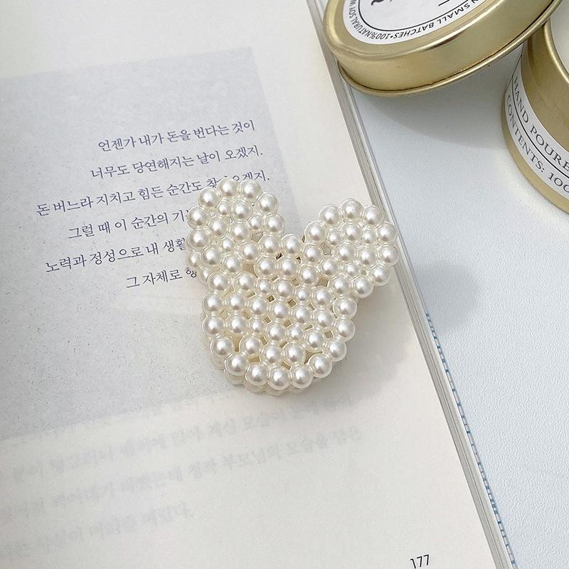 New Fashion Hollow Pearl Hair Claw Clips Simple Non Slip Mini Geometric Bangs Barrettes Hair Jaws for Women Girls Daily