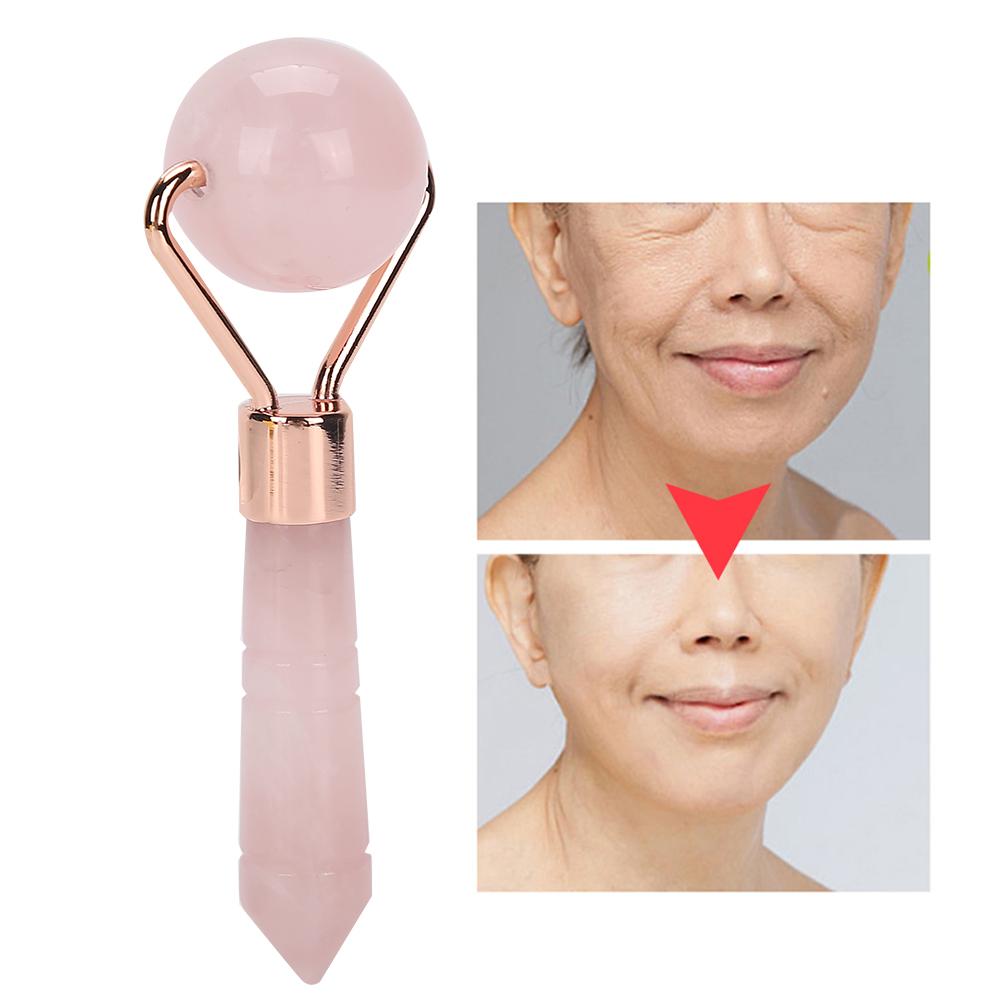 Rose Quartz Face Roller Massager Skin Tightening Lifting AntiWrinkle Facial Massager