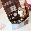 Cute House Shaped Cosmetic Bag Stain Resistant Foldable Space-Saving Makeup Organizer for Travel Home Storage