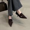 Frühjahr 2026 spitze Stiletto-High Heels warme Plüsch-Einschlüpfschuhe für Pendler