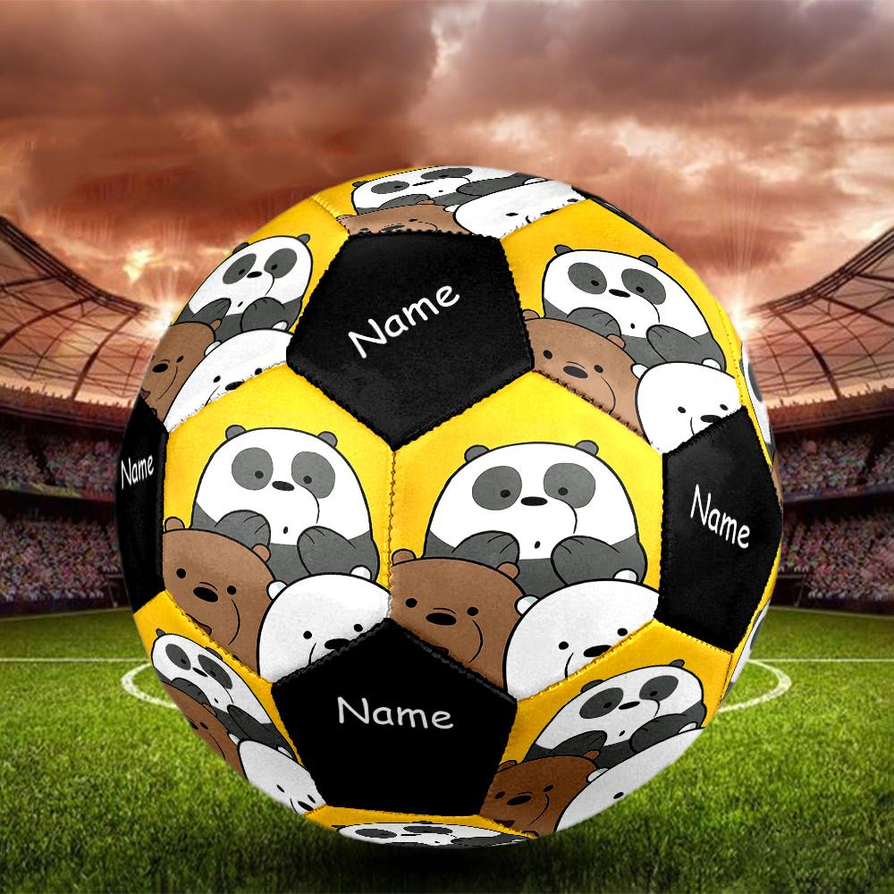 Custom Name We Bare Bears Theme Size 5 Soccer Ball, Suitable for Both Indoor and Outdoor Matches, a Gift Suitable for Everyone.