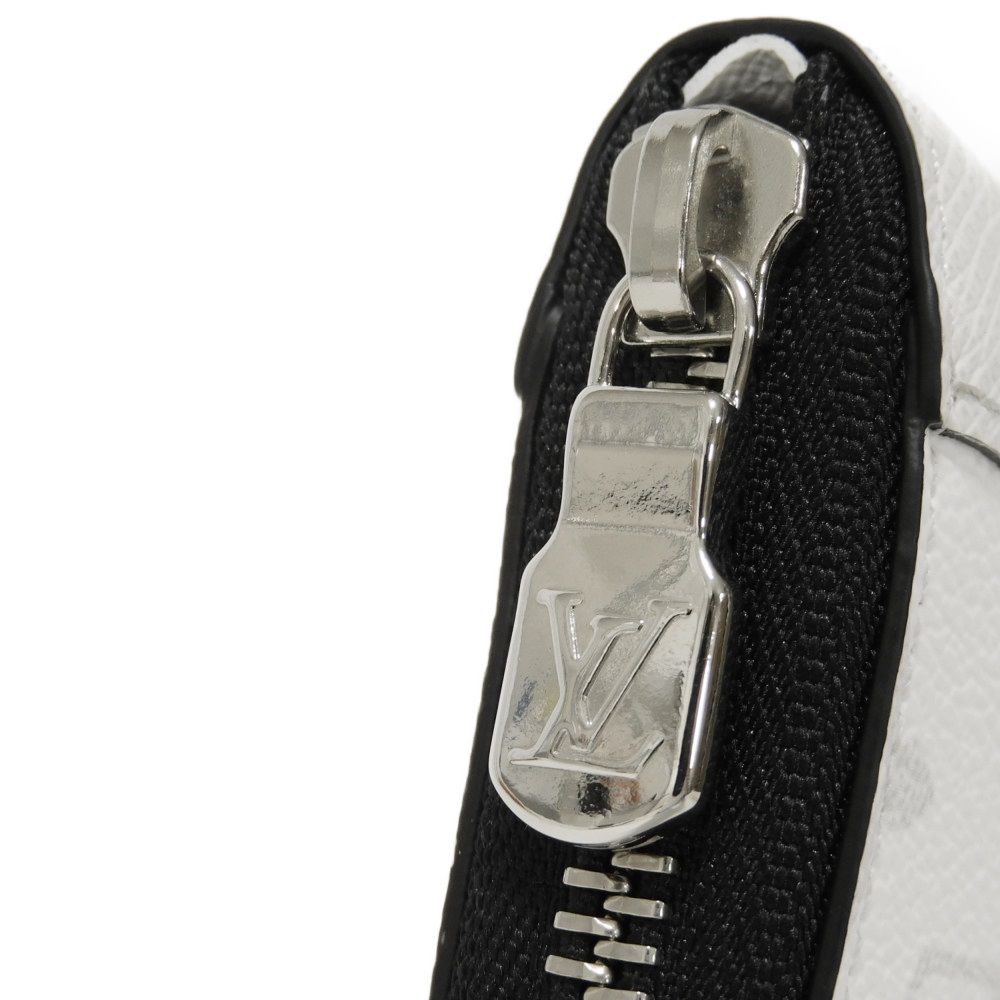 Used 12564 Zippy Wallet Horizontal M14127 7940 Japan Exclusive RFID IC Chip Taiga Rama Monogram Optic White Men's from