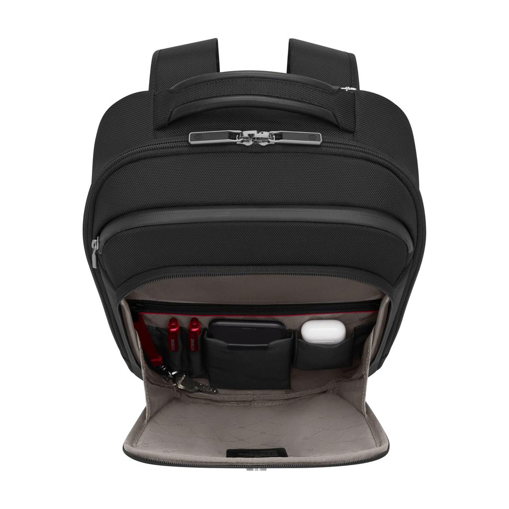 Victorinox Werks Traveler Compact Backpack with Expandable Laptop and Tablet Antibacterial Perfect for Business and Black 7.0 Storage, 14-inch 11-inch