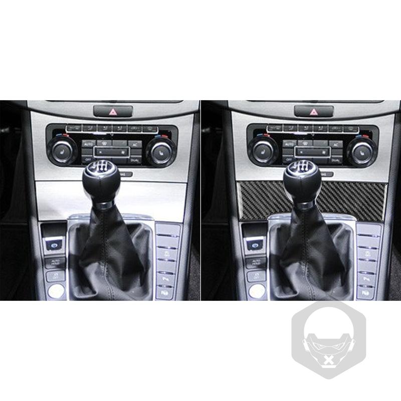 For Volkswagen Passat B6 2006-2011 Carbon Fiber Gear Shift Storage Box Panel Decorative Cover Car Interior Accessories Sticker