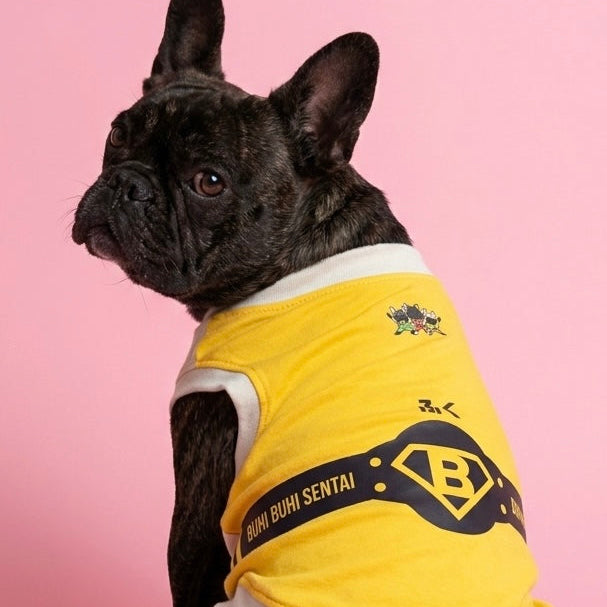 Buhibuhi Sentai Tank Top — Ki Ranger (Yellow) | Personalized Name Print ML / Very Short length