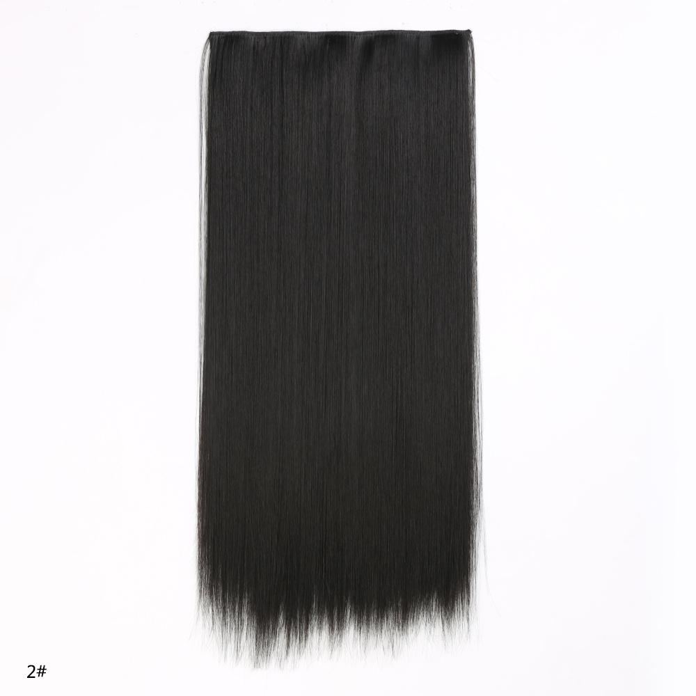 Synthetic Hair Extension Clip Ins One Piece With 5clips Long Straight Hair Brown Blonde Color For Women Daily Use
