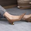 Women Shoes Mid Heel Special-shaped Heels Pointed Shallow Single Shoes Lady Leisure Comfortable Work Shoes 2024 Autumn New Style