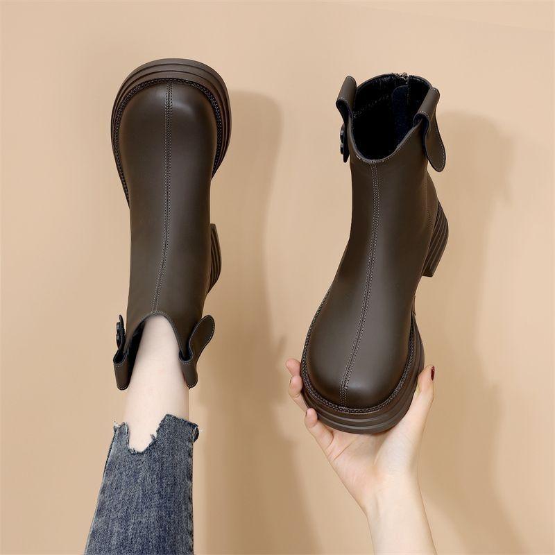 

Women s Soft Leather Chelsea Ankle Boots - Autumn 2025 Martin Platform with Soft Sole, Slimming Fit. 38