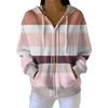Women's Casual Fashion Long-Sleeved Zip-Up Christmas Print Knitted Hoodie