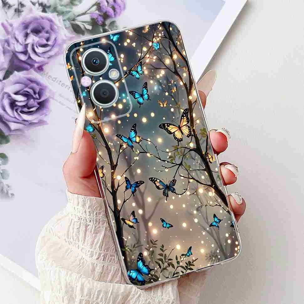 For Oppo A96 5G 6.43" PFUM10 Case PHA120 Luxurious Love Cute Cat TPU Soft Silicone Cover For Oppo Reno7 Z 5G CPH2343 Phone Shell