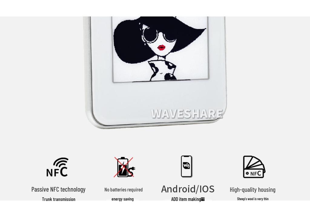 1.54" NFC E-Paper Display: Battery-Free Wireless Shelf Label