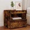 Bedside Table - Maison Exclusive - Smoked Oak - Adjustable RGB LEDs - Set of 2 50x40x45 Cm