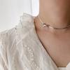 Minimalist Knot Bow Choker Necklace for Women Gold Plated Stainless Steel Tiny Snake Chain Necklaces Wedding Jewelry Gift