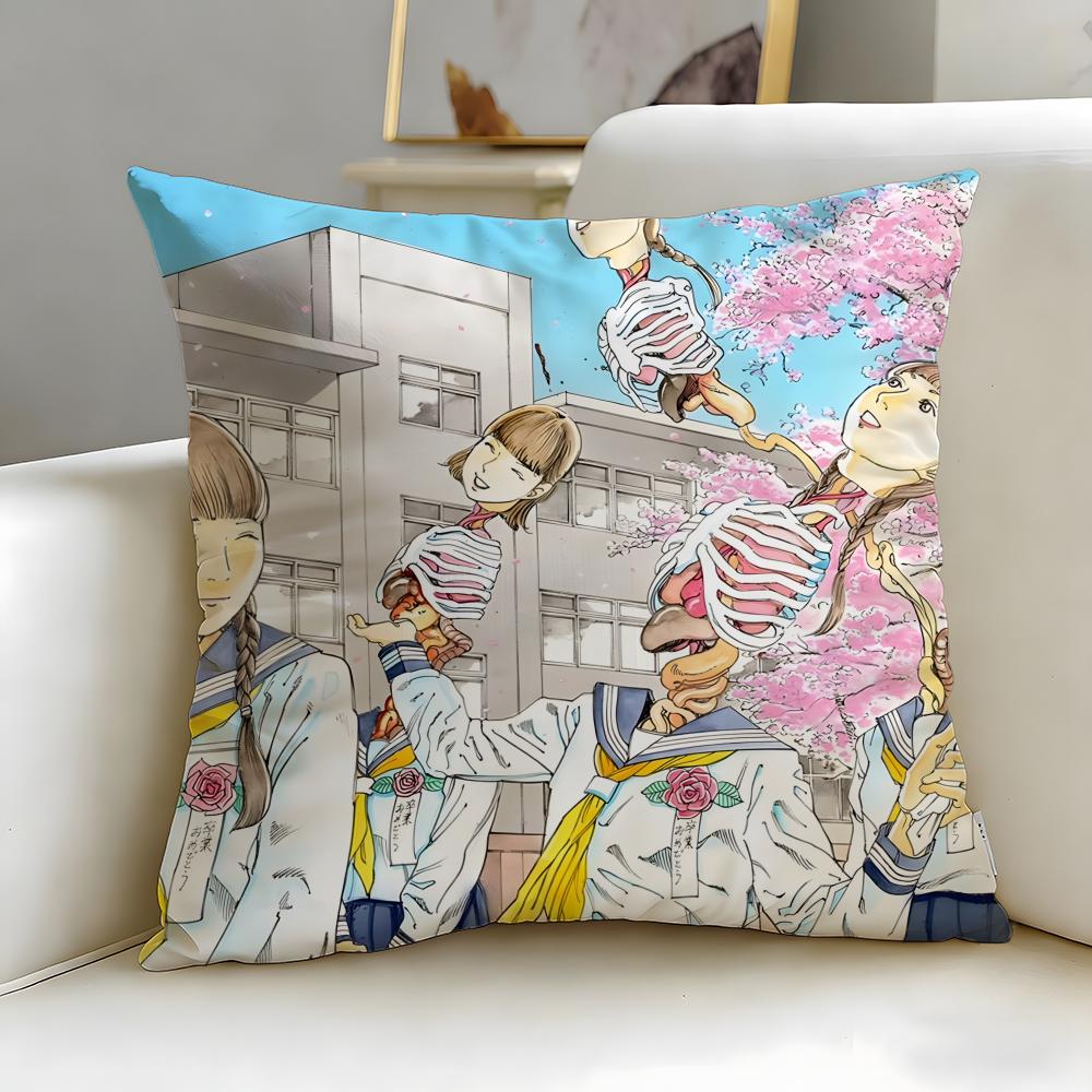 Classic Manga Artist Shintaro Kago Cushion Cover Soft & Easy-Wash Pillow Case – Versatile for Couch, Bed, Travel and Office