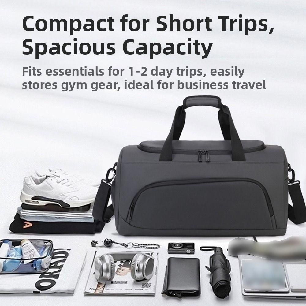 Large Capacity Travel Duffel Bag Dustproof with Shoe Compartment Sports Fitness Bag Lightweight Waterproof Clothing Storage Bag