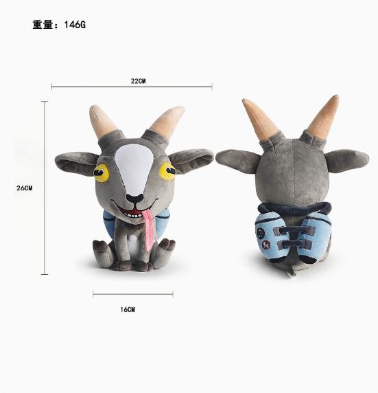 Goat Simulator Plush Toy Gray Goat Tongue Out Stuffed Doll Soft Game Peripheral Backpack Kids Birthday Holiday Gift